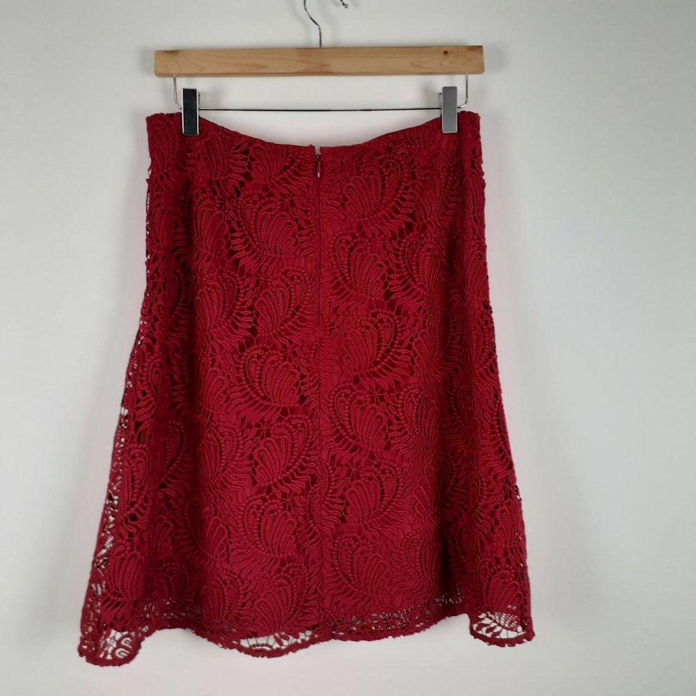 Loft Red lace Skirt